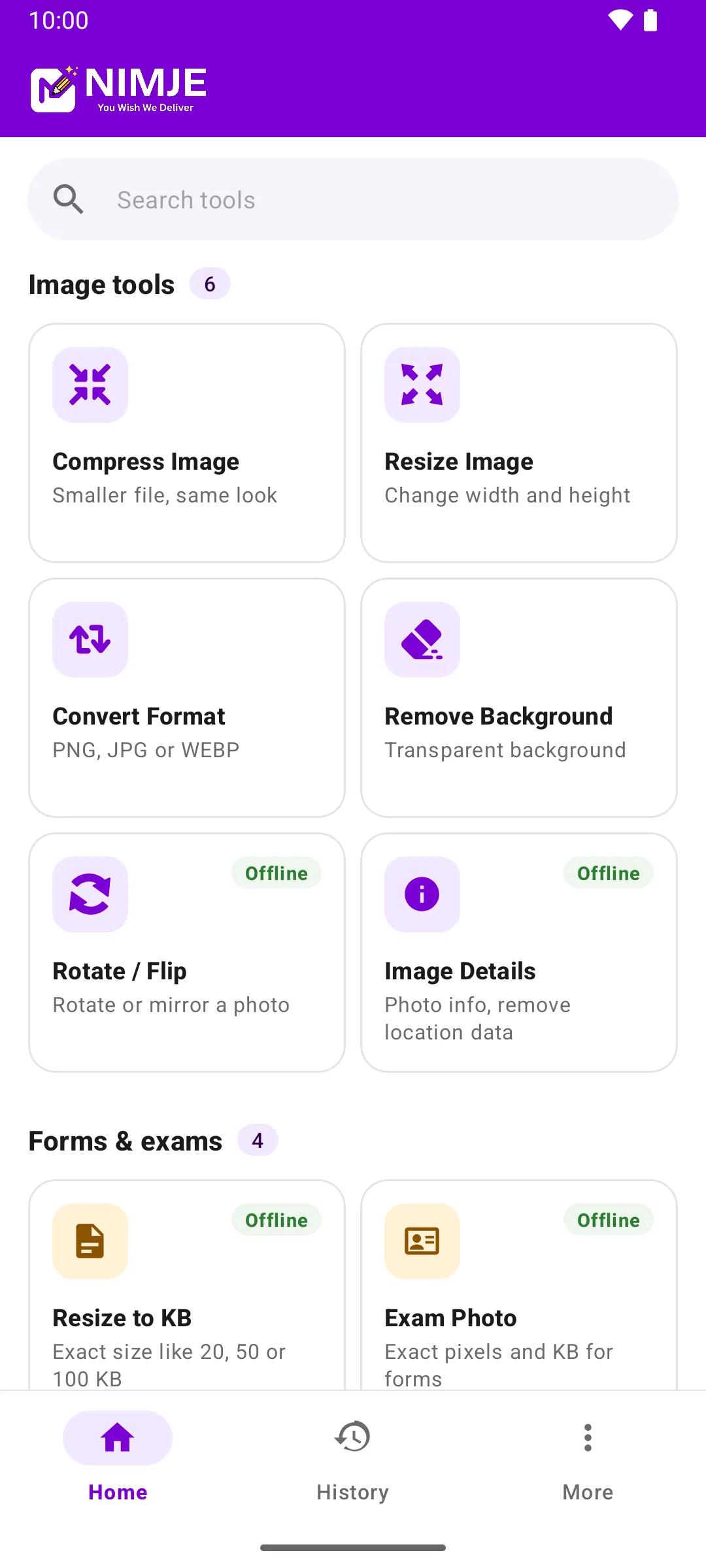 Nimje Tools Android app: Image Tools