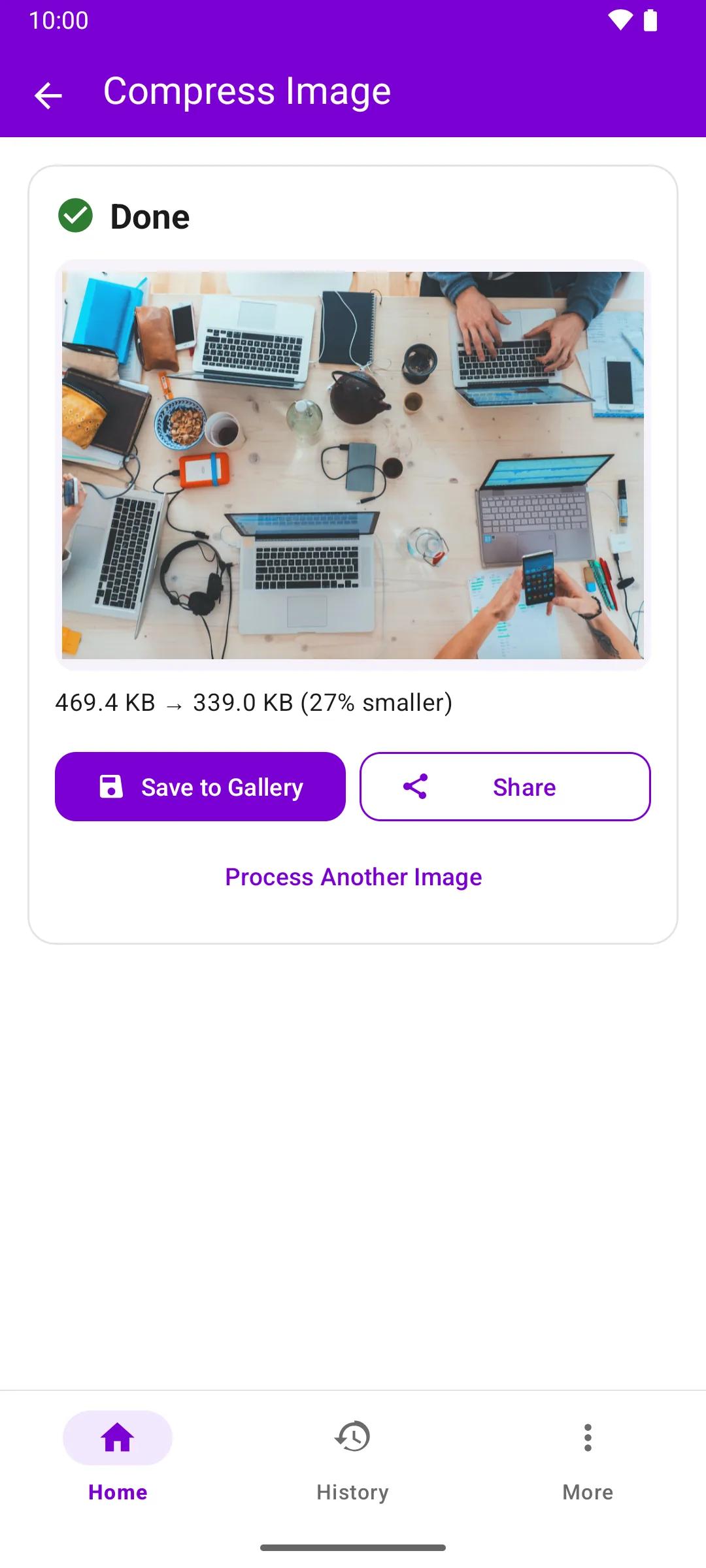 Nimje Tools Android app: Compress Result
