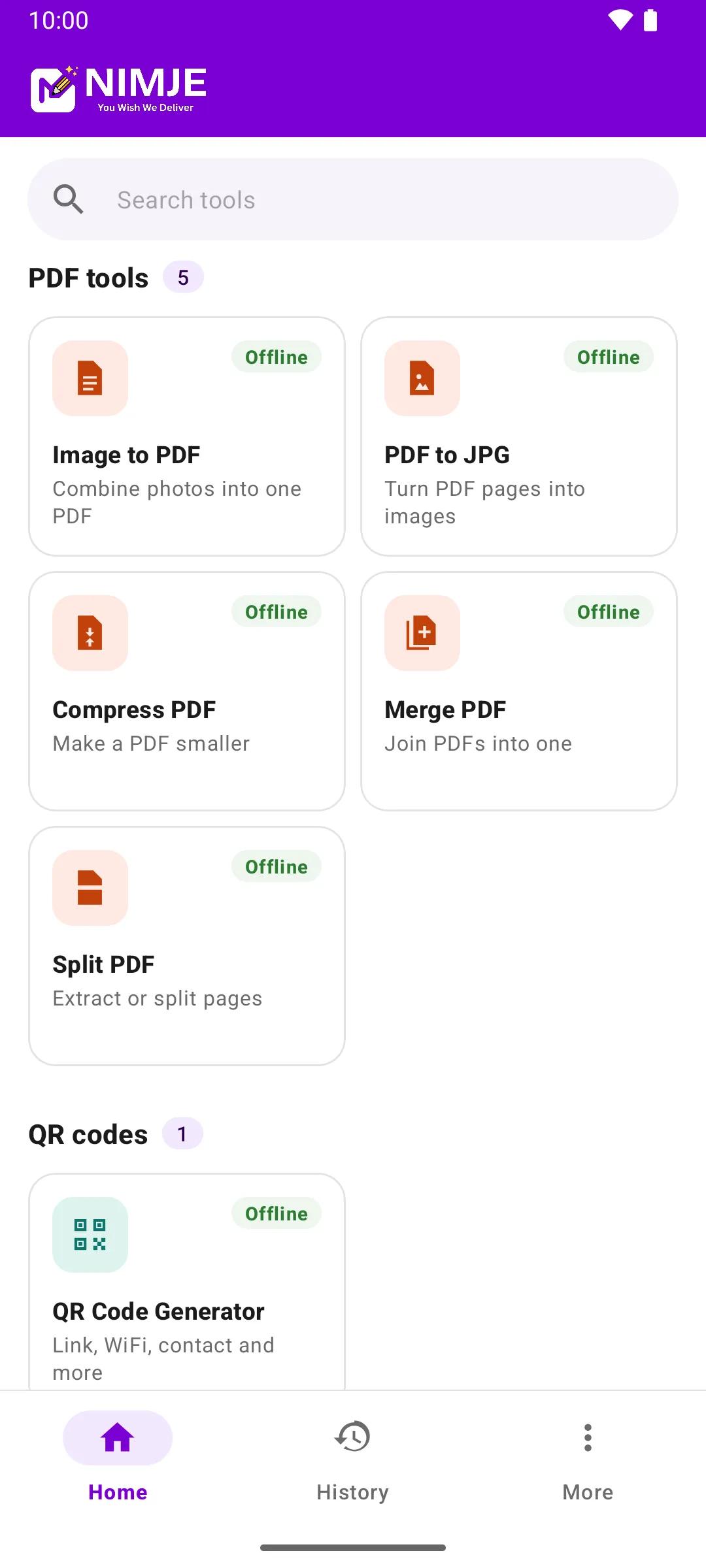 Nimje Tools Android app: PDF Tools