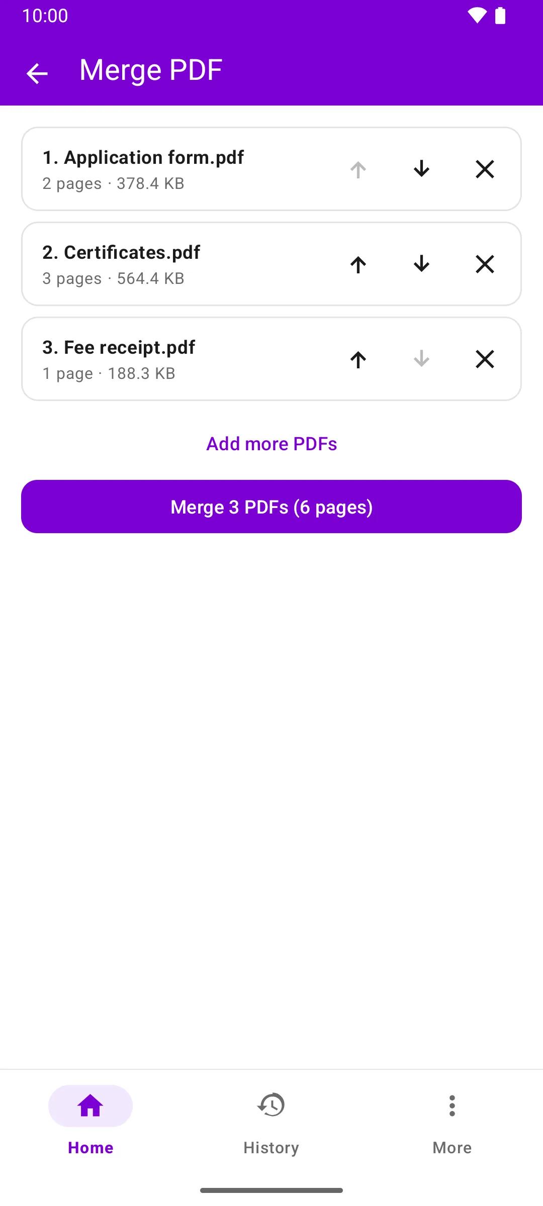 Nimje Tools Android app: Merge PDF