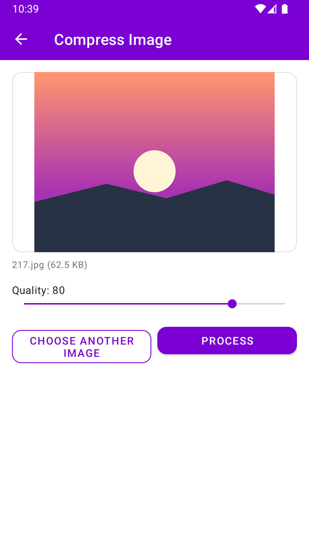 Nimje Tools Android app - Compress Image screen