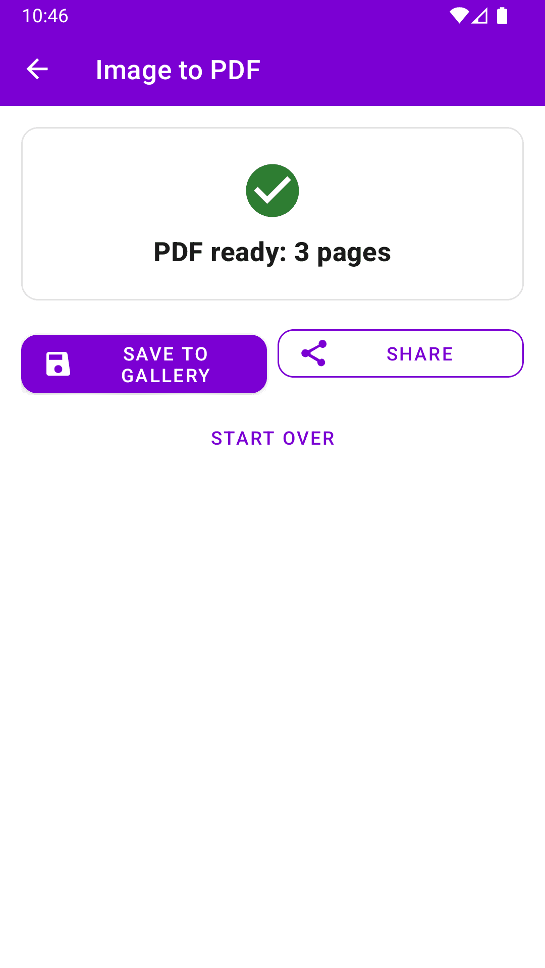 Nimje Tools Android app - Image to PDF screen